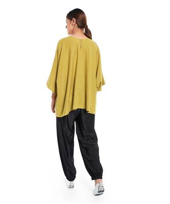 PS Pret by Payal Singhal Lime Green Colour Jersey Kaftan Top with Black Colour Jersey Pocket Detailing 3