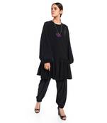 PS Pret by Payal Singhal Black Colour Thick Georgette Frill Hem Tunic