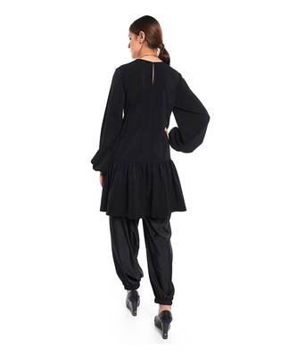 PS Pret by Payal Singhal Black Colour Thick Georgette Frill Hem Tunic 4