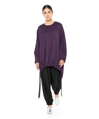 PS Pret by Payal Singhal Purple Colour Thick Georgette High-Low Kaftan Tunic 1