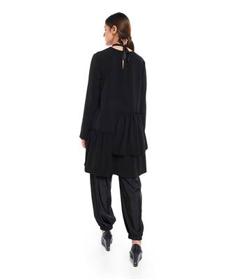 PS Pret by Payal Singhal Black Colour Thick Georgette 2 Layer Frill Hem Tunic 3