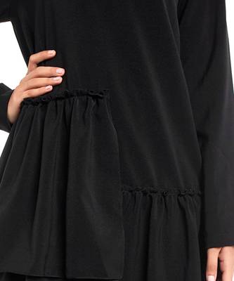 PS Pret by Payal Singhal Black Colour Thick Georgette 2 Layer Frill Hem Tunic 4