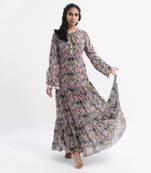 PS Pret by Payal Singhal Pink Colour Printed Art Georgette Tiered Dress