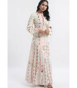 Printed Art Georgette Tiered Dress for Women