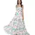 White Colour Printed Art Georgette Long Tiered Dress for Women