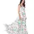 White Colour Printed Art Georgette Long Tiered Dress for Women