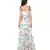 White Colour Printed Art Georgette Long Tiered Dress for Women