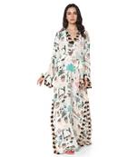 PS Pret by Payal Singhal White Colour Printed Art Crepe Kaftan