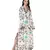 White Colour Printed Art Crepe Kaftaan for Women