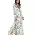 White Colour Printed Art Crepe Kaftaan for Women
