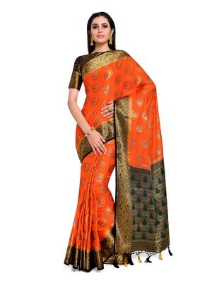 Women's Kanjivaram Art Silk Saree with Blouse Piece 1