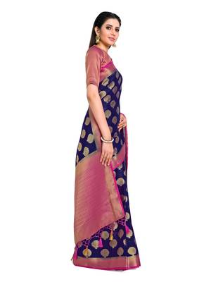 Women's Mysore silk Crepe Saree with Blouse Piece 2