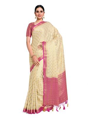 Women's Mysore silk Crepe Saree with Blouse Piece 1