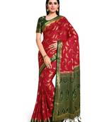 Women's Mysore silk Crepe Saree with Blouse Piece