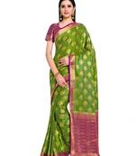 Women's Mysore silk Crepe Saree with Blouse Piece