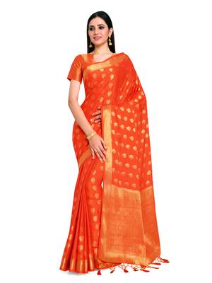 Women's Mysore silk Crepe Saree with Blouse Piece 1