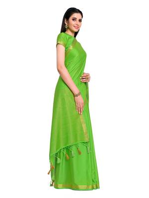 Women's Mysore silk Crepe Saree with Blouse Piece 2
