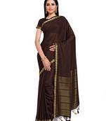 Women's Mysore silk Crepe Saree with Blouse Piece