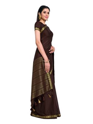Women's Mysore silk Crepe Saree with Blouse Piece 2