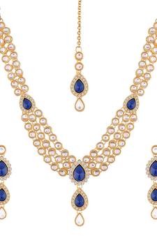 Traditional Kundan Necklace Set for Women (IJ315Bl)