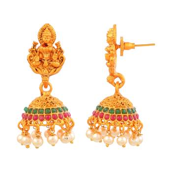 Gold Copper Gold Plated Temple Design Mangalsutra Set 3