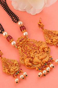 Golden south-indian-temple jewellery set