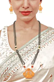 Golden south-indian-temple jewellery set