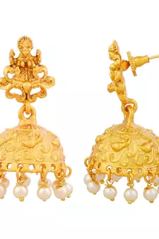 Golden south-indian-laxmi temple jewellery set