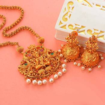 Traditional Gold Plated Matt Finish South-Indian-Jewellery Set 1