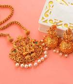 Traditional Gold Plated Matt Finish South-Indian-Jewellery Set