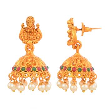 Laxmi Inspired Ruby Green South-Indian-Temple-Jewellery Set 3