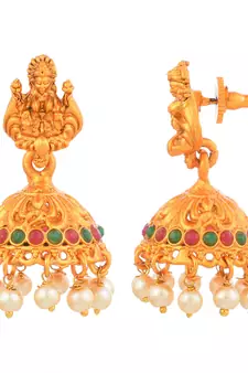 Laxmi Inspired Ruby Green South-Indian-Temple-Jewellery Set