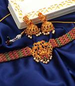 Laxmi Inspired Matt Finish South-Indian-Temple-Jewellery Set