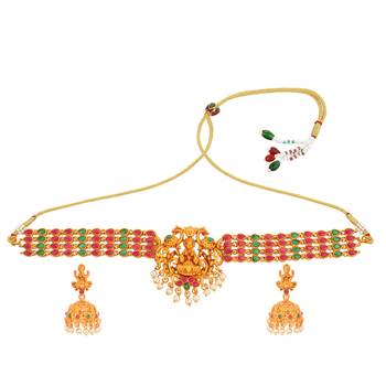 Laxmi Inspired Matt Finish South-Indian-Temple-Jewellery Set 2