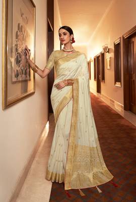 Offwhite Dola Silk Saree 1