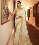Offwhite Dola Silk Saree