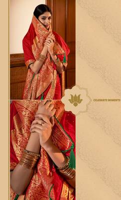 Chilli Red Dola Silk Saree 2