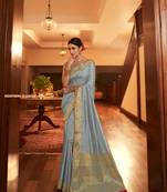 Cloudy Grey Dola Silk saree