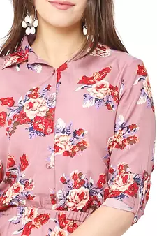 Purple printed crepe tops