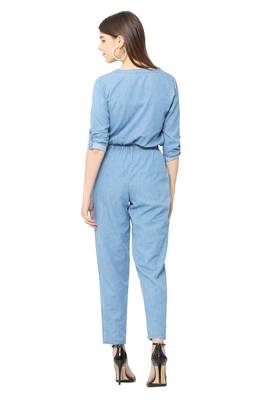 Blue plain denim tops 2