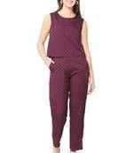 Purple printed crepe tops