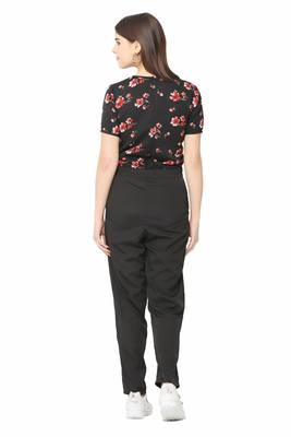 Black printed crepe tops 2