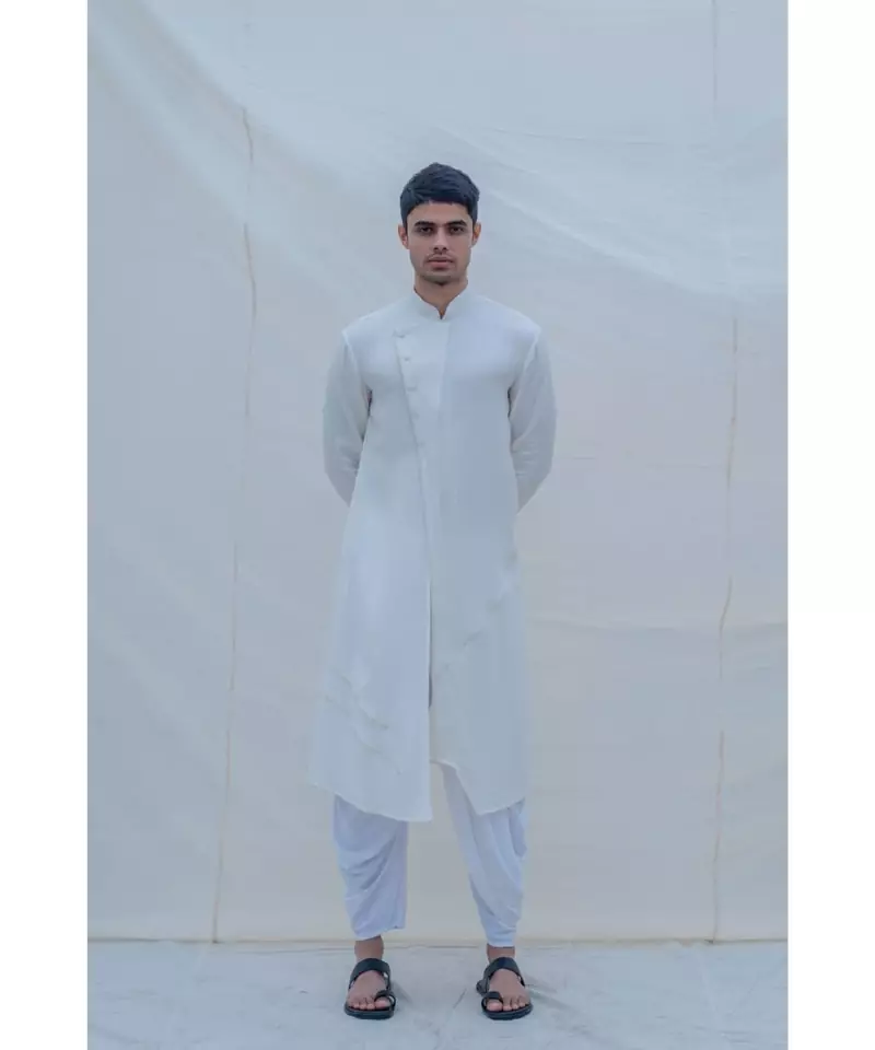 OFF WHITE COTTON KURTA SET