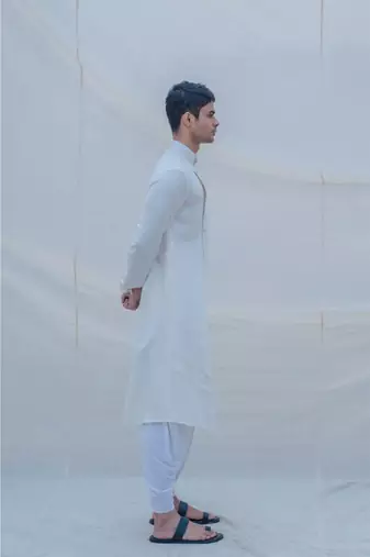 Off White Cotton Kurta Set