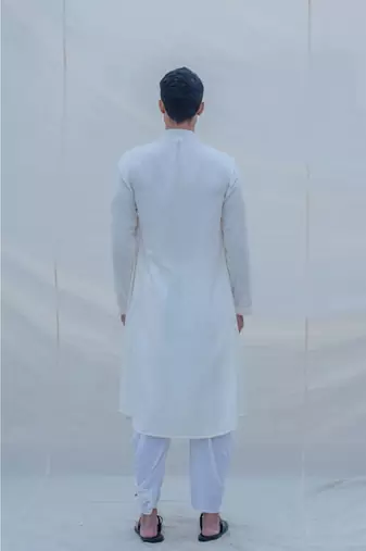 Off White Cotton Kurta Set