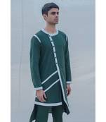 Cotton X Linen In Green Kurta