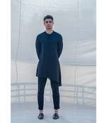 Cotton X Linen Bad And Black Kurta Set