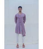 Cotton X Linen Purple Kurta Set