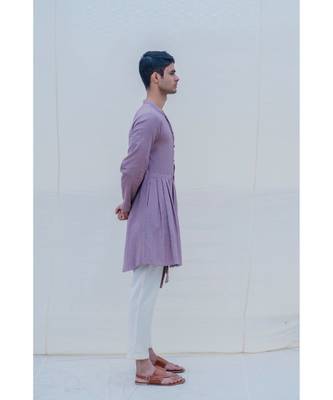 Cotton X Linen Purple Kurta Set 4