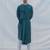 Cotton X Linen Kurta In Bottle Green Set